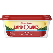  Land O Lakes Butter with Canola Oil, Spreadable, 8 oz tub