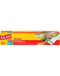  Glad Zipper Food Storage Plastic Bags - Gallon - 13 Count