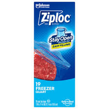 Ziploc Brand Freezer Bags with New Stay Open Design, Quart, 19