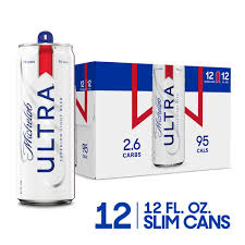 Michelob ULTRA Superior Light American Lager Beer, 12 fl oz Slim Cans, 12 pk