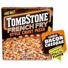 Tombstone French Fry Style Crust Loaded Bacon Cheddar Pizza, Frozen Pizza, 18 oz