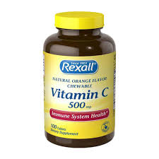 Rexall Vitamin C 500mg Chewable Tablets Natural Orange Flavor 100ct
