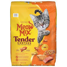 Meow Mix Tender Centers Dry Cat Food, Salmon & White Meat Chicken , 3LB Bag