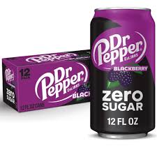 Dr Pepper Blackberry Zero Sugar Soda Pop, 12 fl oz, 12 Pack Cans