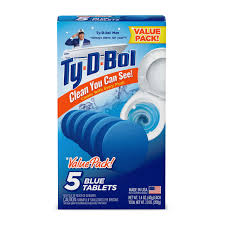Ty-D-Bol Blue Tablets Toilet Bowl Cleaner Value, 5 pk
