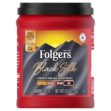Folgers Black Silk Ground Coffee, Smooth Dark Roast Coffee, 9.6 oz ,