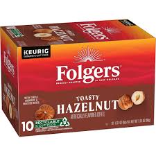 Folgers Toasty Hazelnut Flavored Coffee Keurig K-Cup Pods, 10 ct