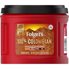 CF9 Folgers 100% Colombian Medium-Dark Roast Ground Coffee, 20.6 oz