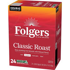 Folgers Classic Roast, Medium Roast Coffee, Keurig K-Cup Pods, 24 Count Box