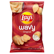 Lays Wavy Original Potato Chips, 7.75 oz Bag