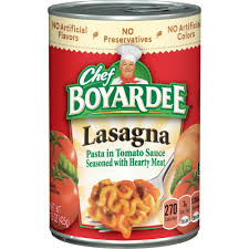 Chef Boyardee Lasagna in Tomato Sauce Seasoned with Meat, Ready-to-Eat Meal, 15 oz Can