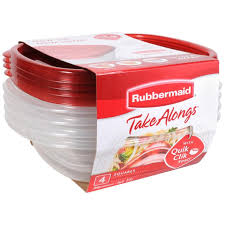Rubbermaid TakeAlongs Square Entree Size, 4 ct