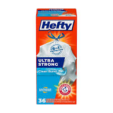 Hefty 13 gallon bags Clean Burst 36 count