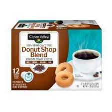 Clover Valley Donut Shop Blend Medium Roast Coffee Pods, 12 ct