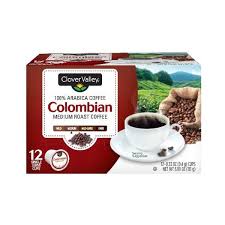 Clover Valley Colombian Medium Roast Coffee Pods, 12 ct