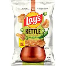 Lay's Kettle Cooked Potato Chips Jalapeno Flavored 8 Oz
