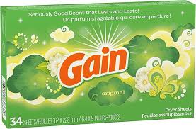 Gain dryer sheets, 34 Count, Original Scent Laundryr Shts plus Soft