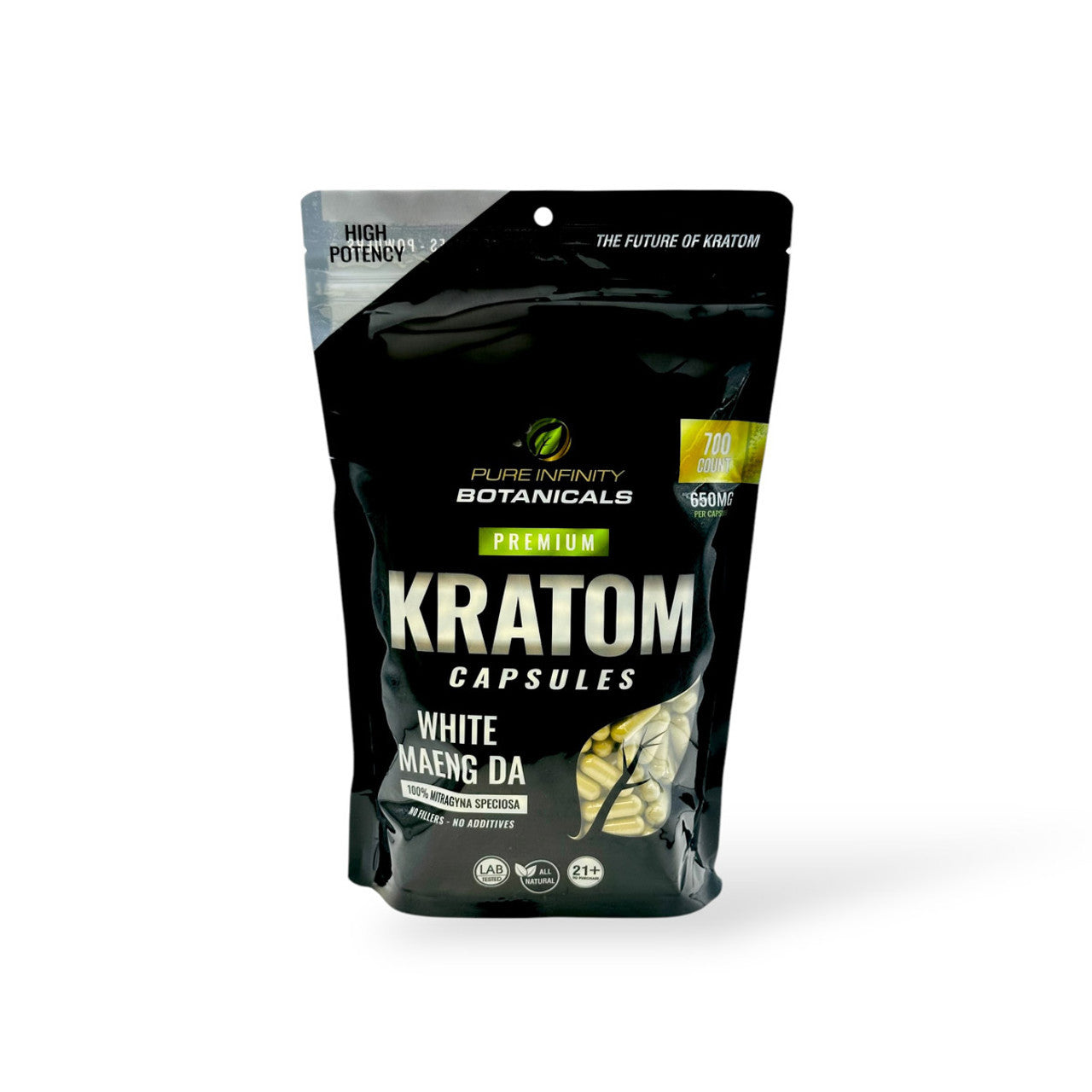 Pure Infinity Botanicals Kratom White Strain Medium 100ct