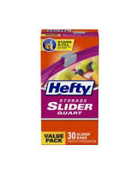 Hefty Slider Storage Bags, Quart Size, 30 ct