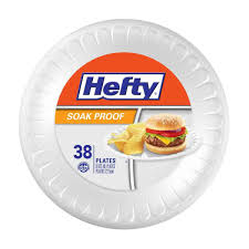 Hefty Soak Proof Foam Plates, 9-inch - 38 ct