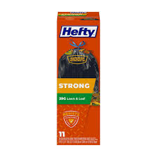 Hefty Strong Lawn & Leaf Trash Drawstring Bags, 39 Gallon, 11 ct