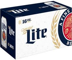 Miller Lite American Light Lager Beer, 16 fl oz cans, 8 pk