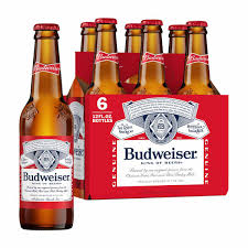 Budweiser American Lager Beer 6 Pack, 12 fl oz Bottles