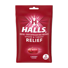 HALLS Cherry Cough &amp; Throat Relief Drops, 30 ct