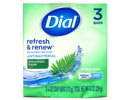 &nbsp;Dial Antibacterial Bar Soap, Refresh &amp; Renew, Mountain Fresh, 4 oz, 3 Bars