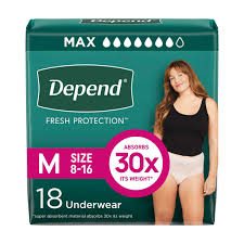 Depend Fresh Protection Women&rsquo;s Incontinence Underwear, Maximum Absorbency, Size M, 18 ct