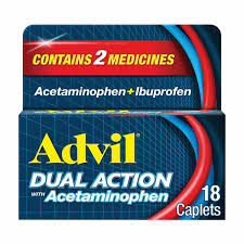 Advil Dual Action Back Pain Caplets, 250mg Ibuprofen and 500mg Acetaminophen Per Dose - 18 ct