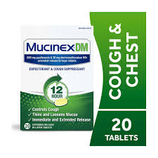 Mucinex DM 12 Hour Relief Expectorant & Cough Suppressant Tablets, 20 ct