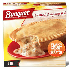 Banquet Sausage and Gravy Deep Dish Pot Pie, Frozen Meal, 7 oz