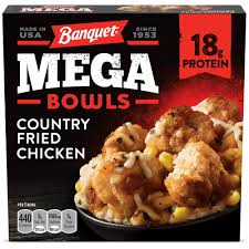Banquet MEGA Bowls Country Fried Chicken, Frozen Meal, 14 oz.