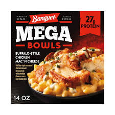 Banquet MEGA Bowls Buffalo-Style Chicken Mac 'N Cheese, Frozen Meal, 14 oz
