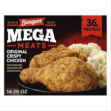 Banquet Mega Meats Original Crispy Chicken with Homestyle Mashed Potatoes, Frozen Meal, 14.25 oz