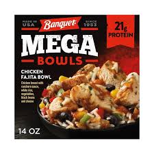 Banquet MEGA Bowls Chicken Fajita, Frozen Meal, 14 oz.